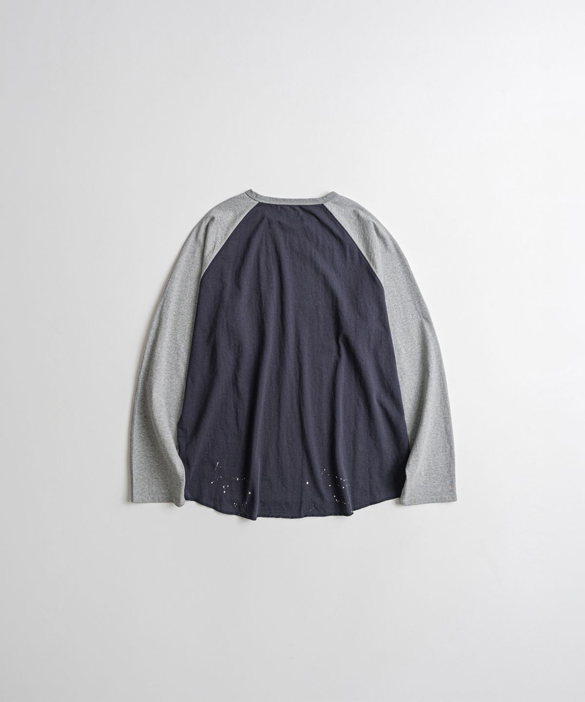 비헤비어(BEHEAVYER) DISTRESSED BASEBALL L/S SHIRTS d.purple/heather