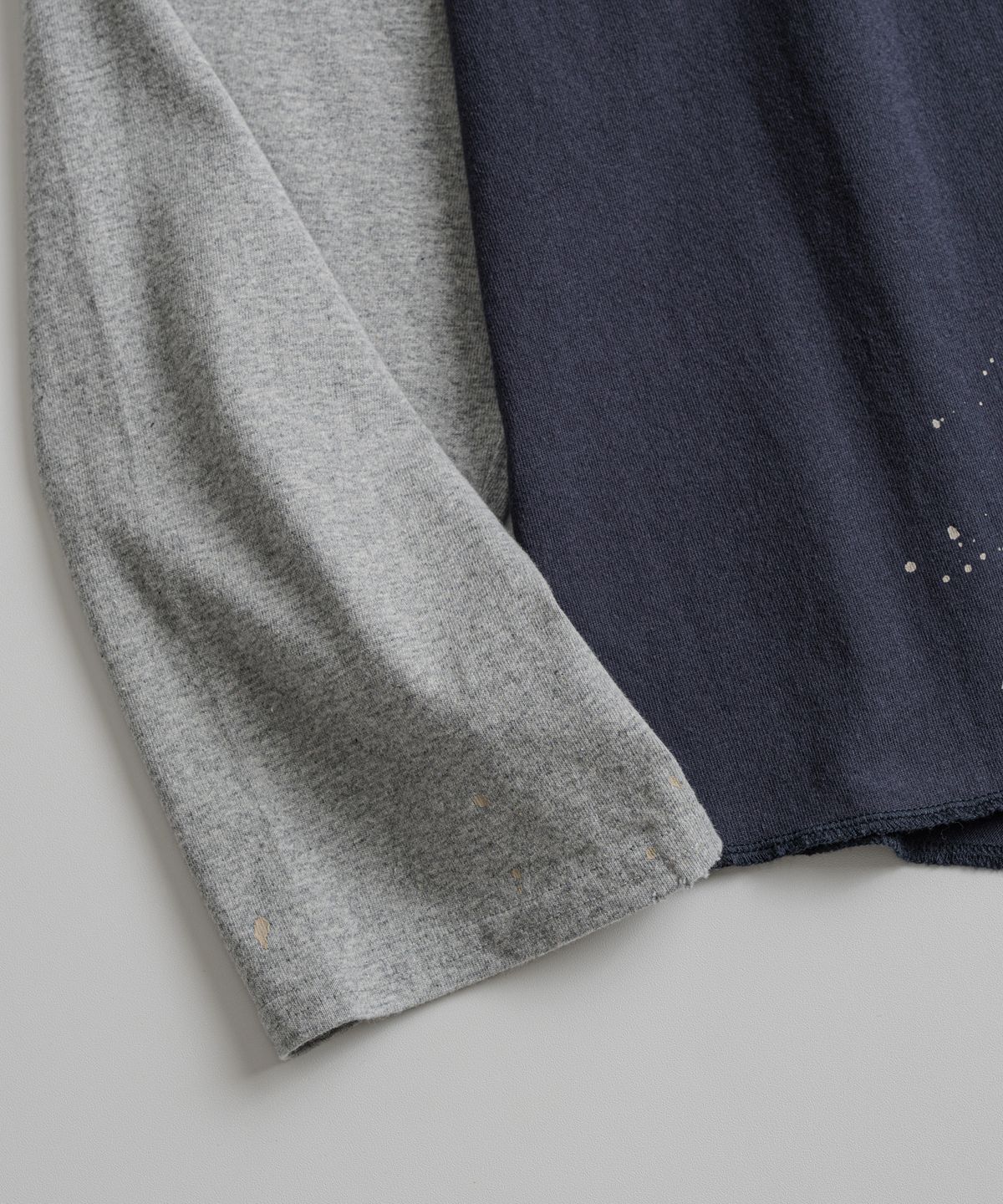 비헤비어(BEHEAVYER) DISTRESSED BASEBALL L/S SHIRTS d.purple/heather