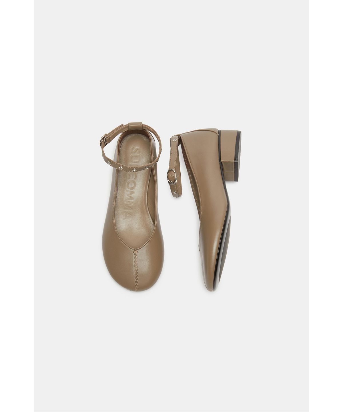슈콤마보니(SUECOMMA BONNIE) Buckle strap flats(beige)_DG1DA26502BEE