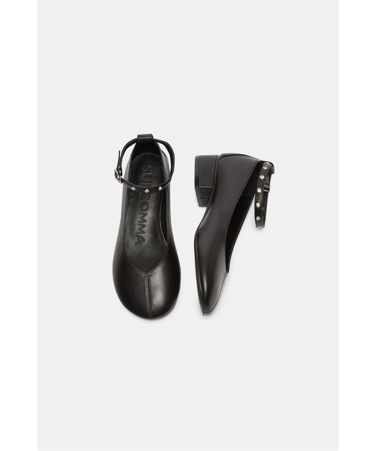 슈콤마보니(SUECOMMA BONNIE) Buckle strap flats(black)_DG1DA26502BLK