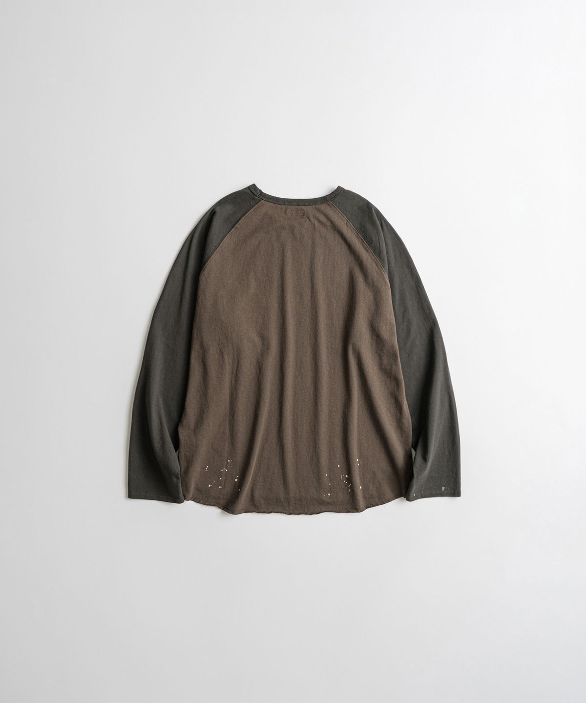 비헤비어(BEHEAVYER) DISTRESSED BASEBALL L/S SHIRTS d.brown/brown