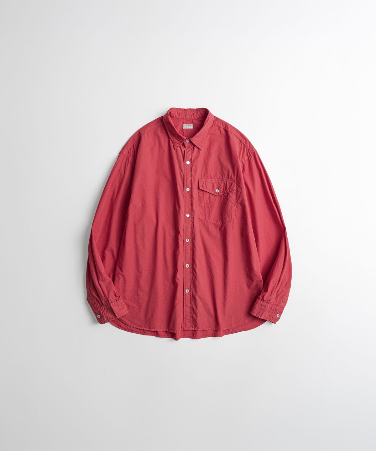 비헤비어(BEHEAVYER) DYED POPLIN CLASSIC SHIRTS red