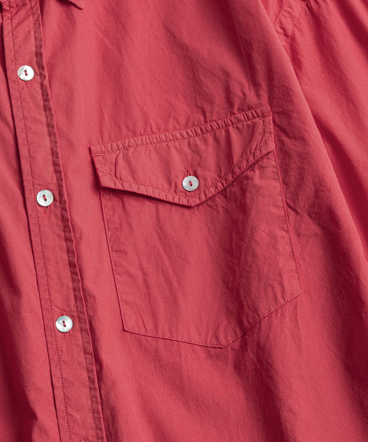 비헤비어(BEHEAVYER) DYED POPLIN CLASSIC SHIRTS red