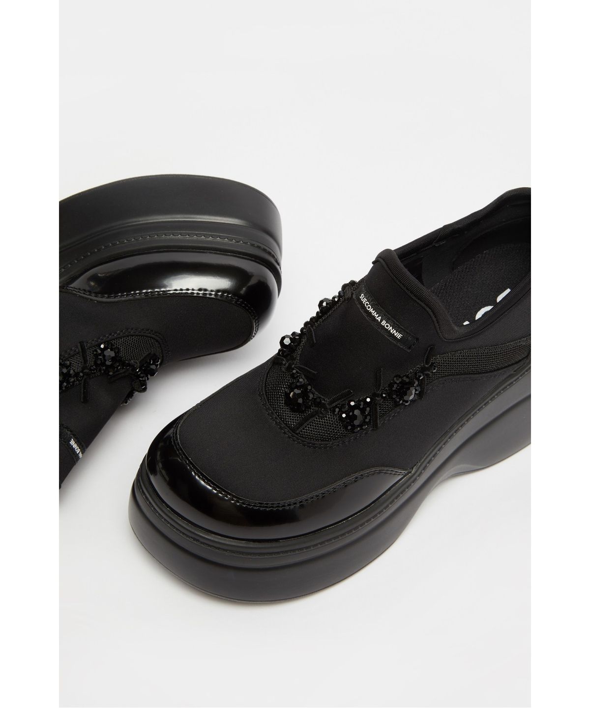 슈콤마보니(SUECOMMA BONNIE) Beaded platform sneakers(black)_DG4DA26503BLK