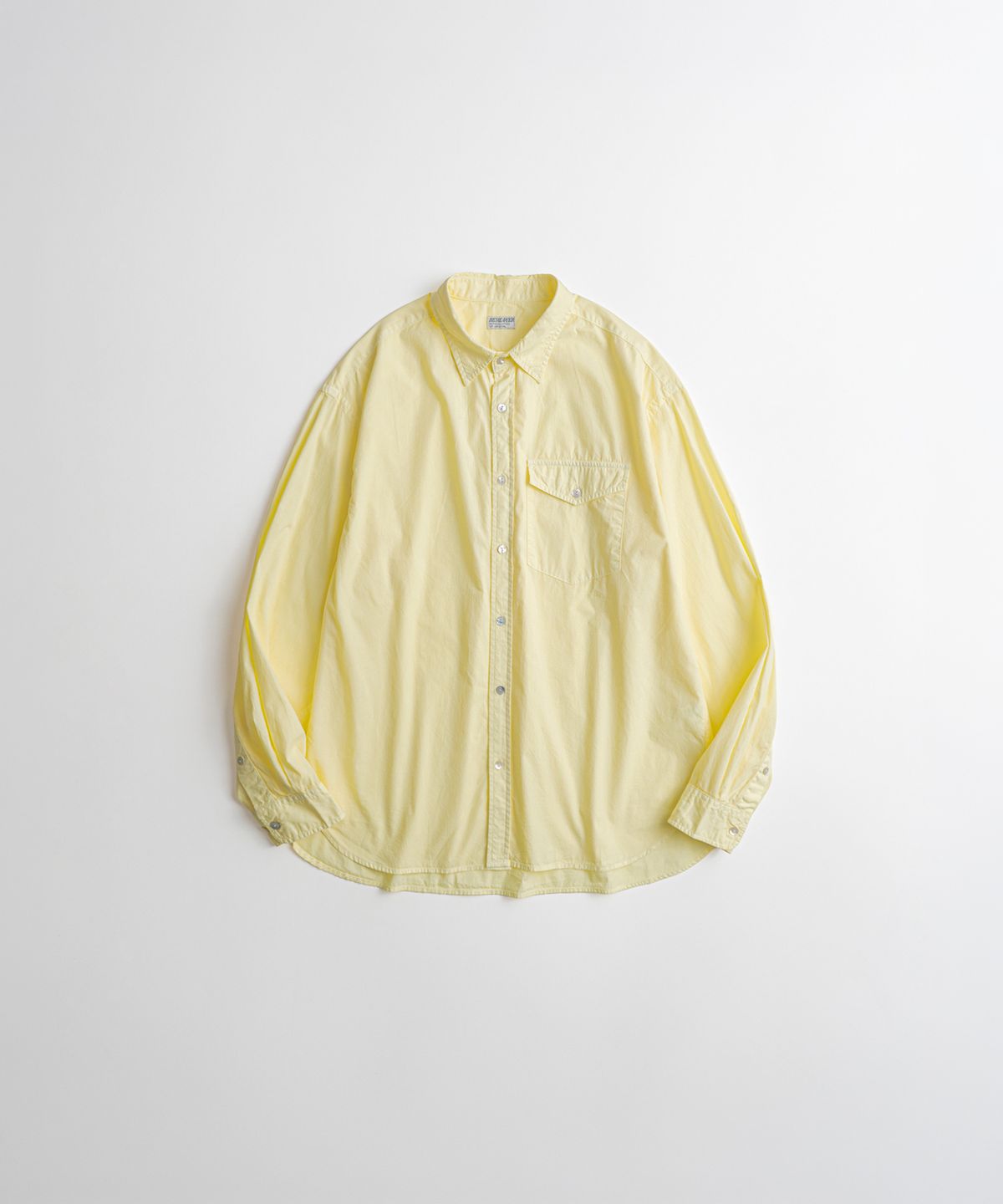 비헤비어(BEHEAVYER) DYED POPLIN CLASSIC SHIRTS lemon