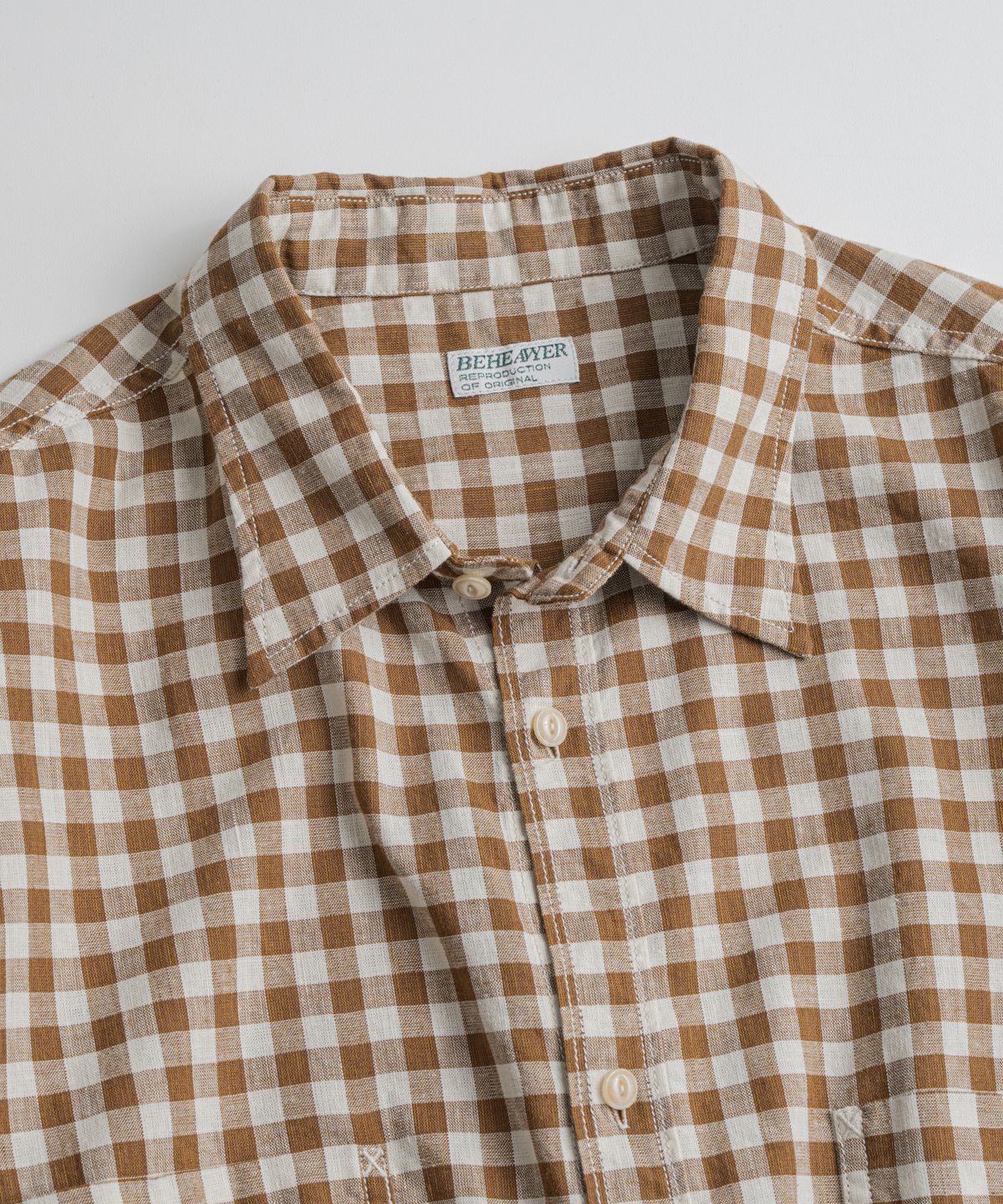 비헤비어(BEHEAVYER) C/L ROVER SHIRTS brown
