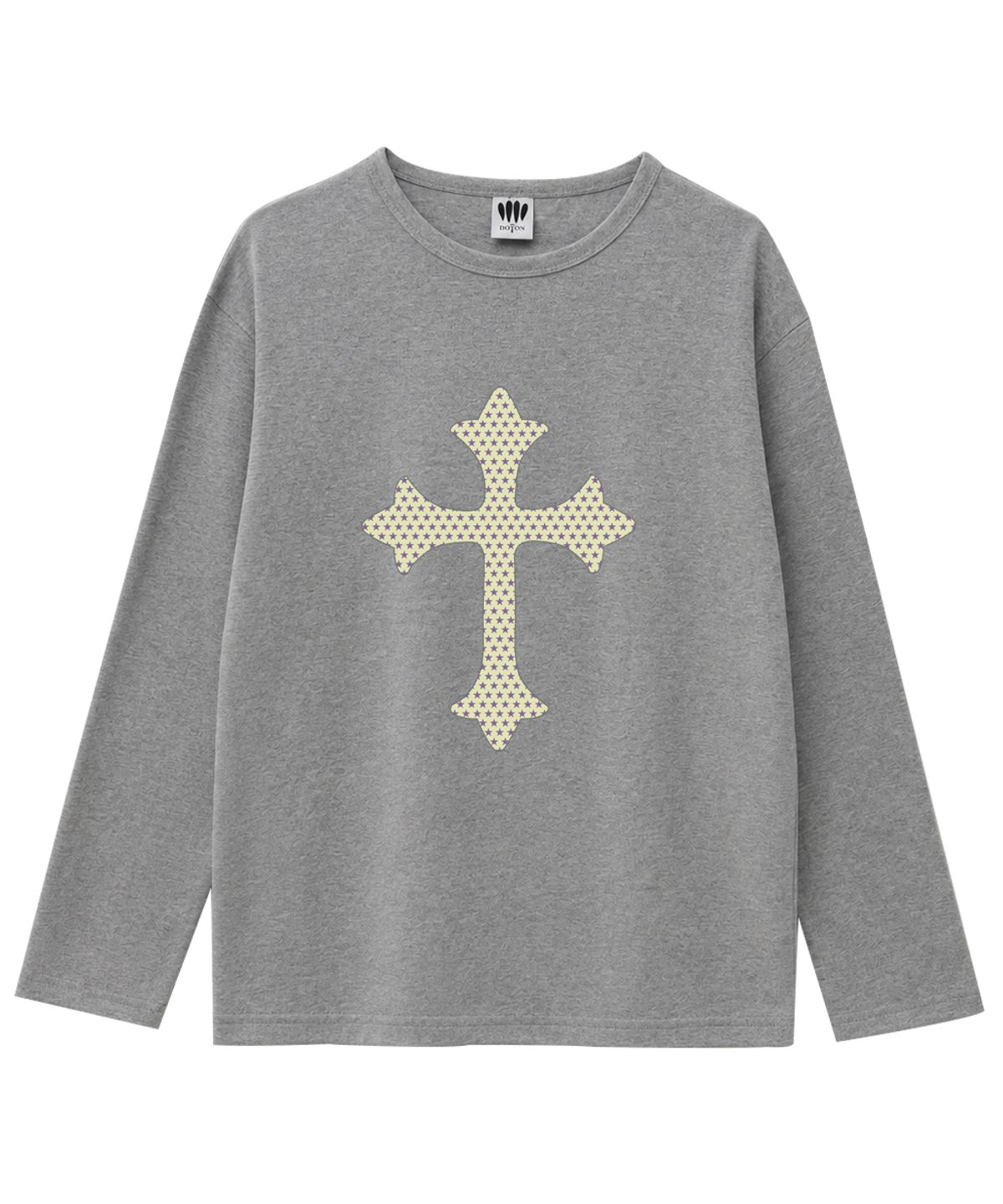 도톤(DOTON) CELESTIAL CROSS LONG SLEEVE (White melange)