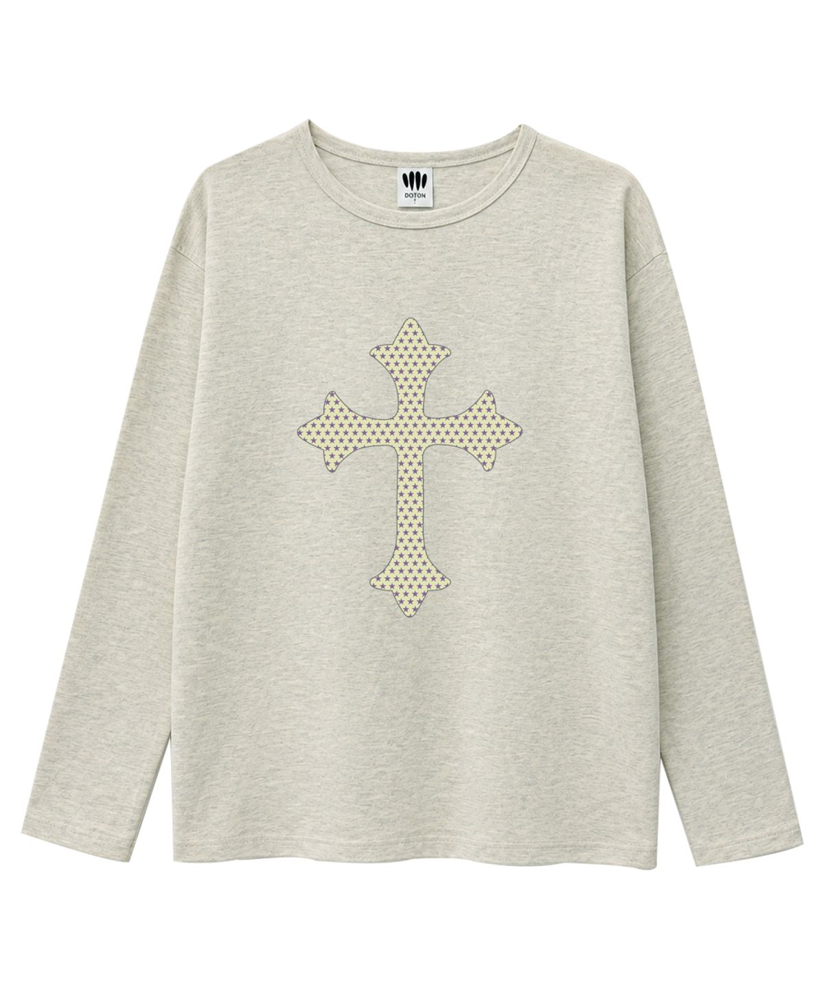 도톤(DOTON) CELESTIAL CROSS LONG SLEEVE (White melange)