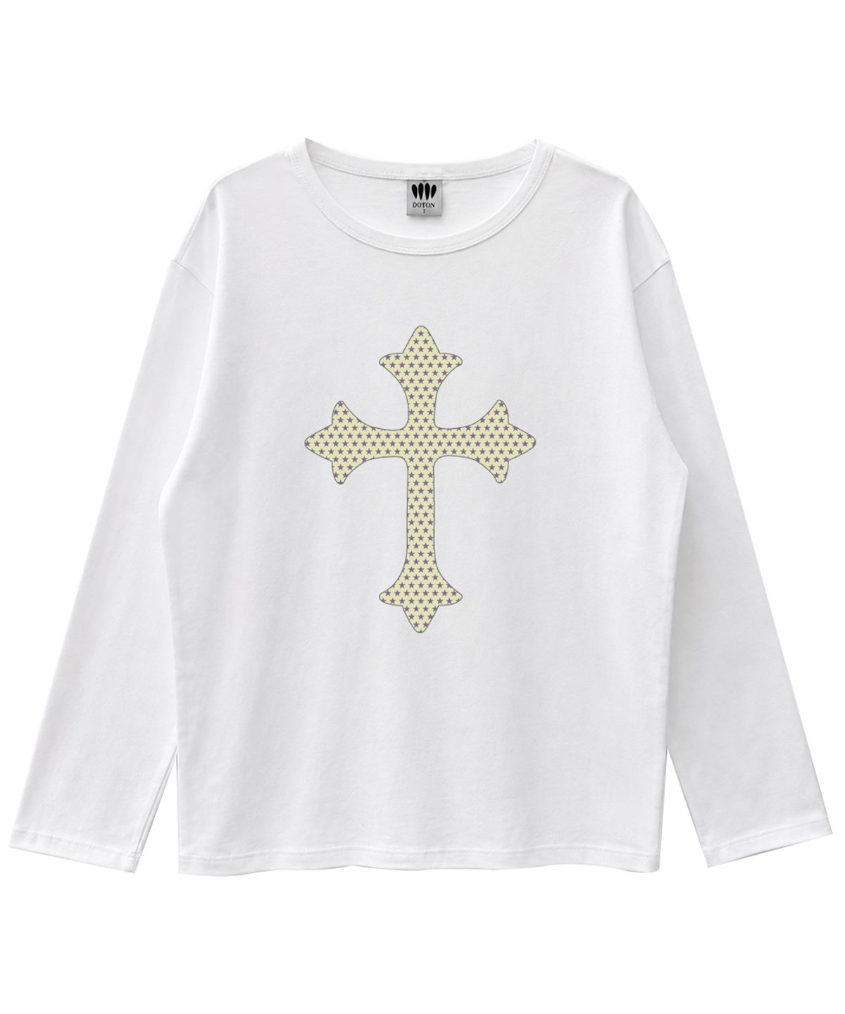 도톤(DOTON) CELESTIAL CROSS LONG SLEEVE (White melange)