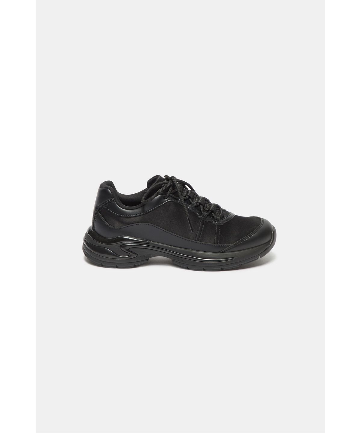 슈콤마보니(SUECOMMA BONNIE) Asymmetric ribbon sneakers(black)_DG4DA26506BLK