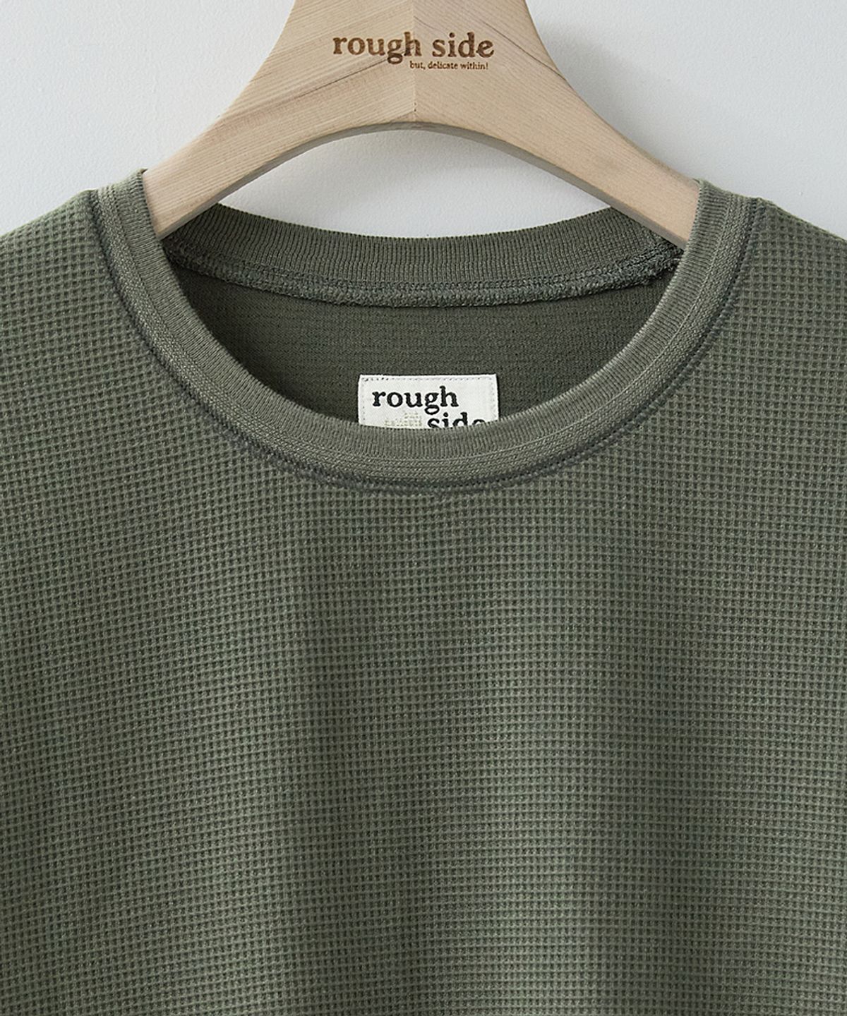 러프사이드(ROUGHSIDE) Waffle Long Sleeve Olive