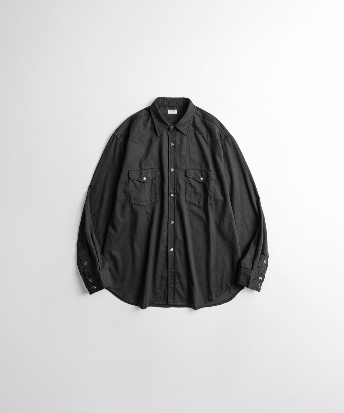 비헤비어(BEHEAVYER) WASHED TENCEL WESTERN SHIRTS black