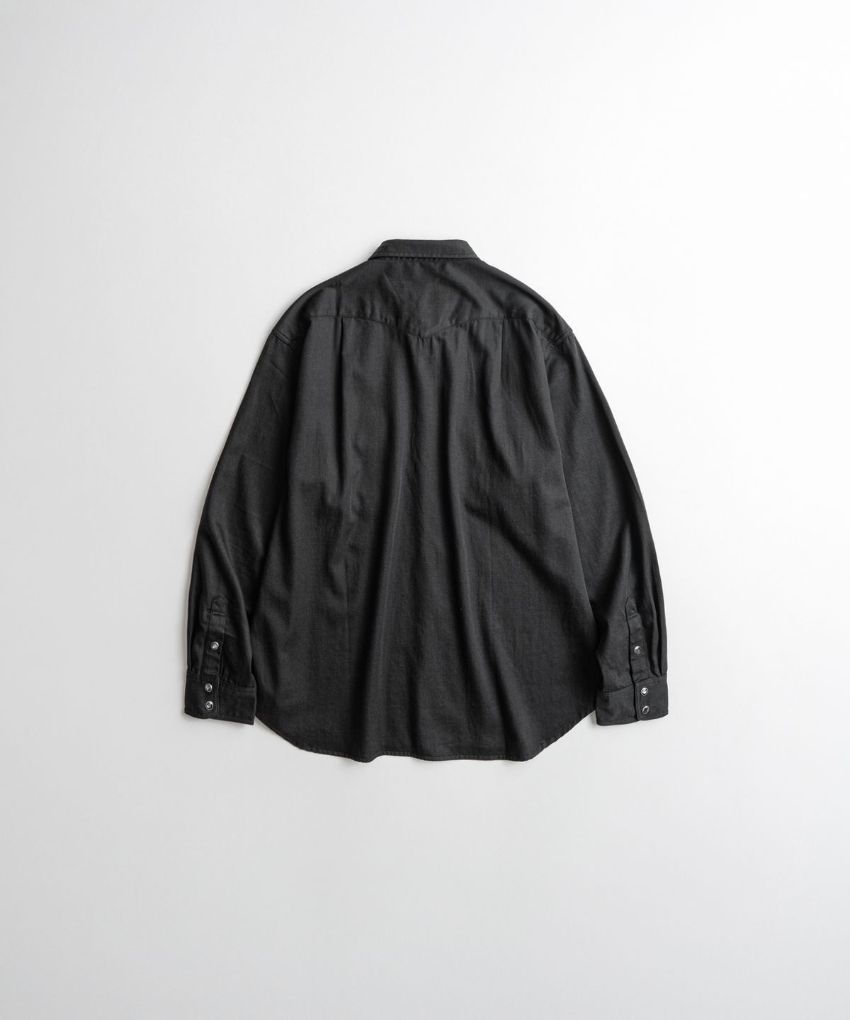 비헤비어(BEHEAVYER) WASHED TENCEL WESTERN SHIRTS black