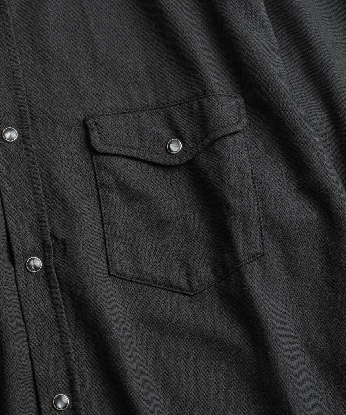 비헤비어(BEHEAVYER) WASHED TENCEL WESTERN SHIRTS black