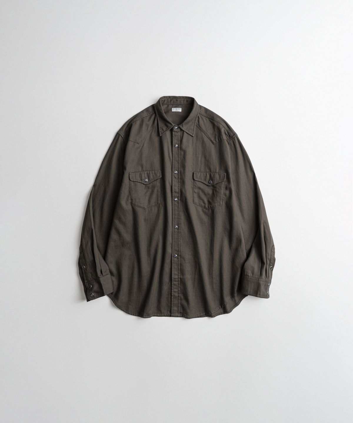 비헤비어(BEHEAVYER) WASHED TENCEL WESTERN SHIRTS brown