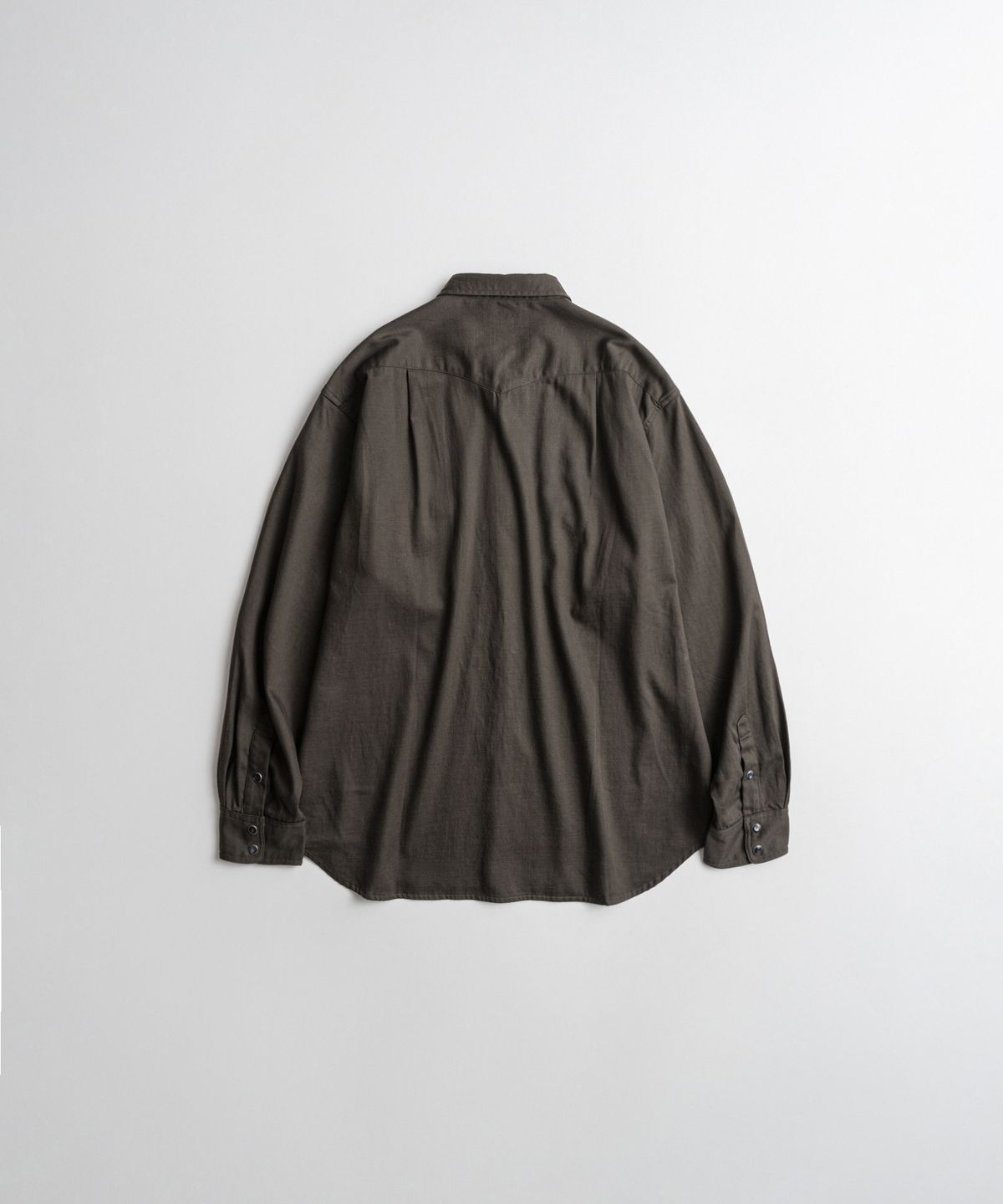 비헤비어(BEHEAVYER) WASHED TENCEL WESTERN SHIRTS brown