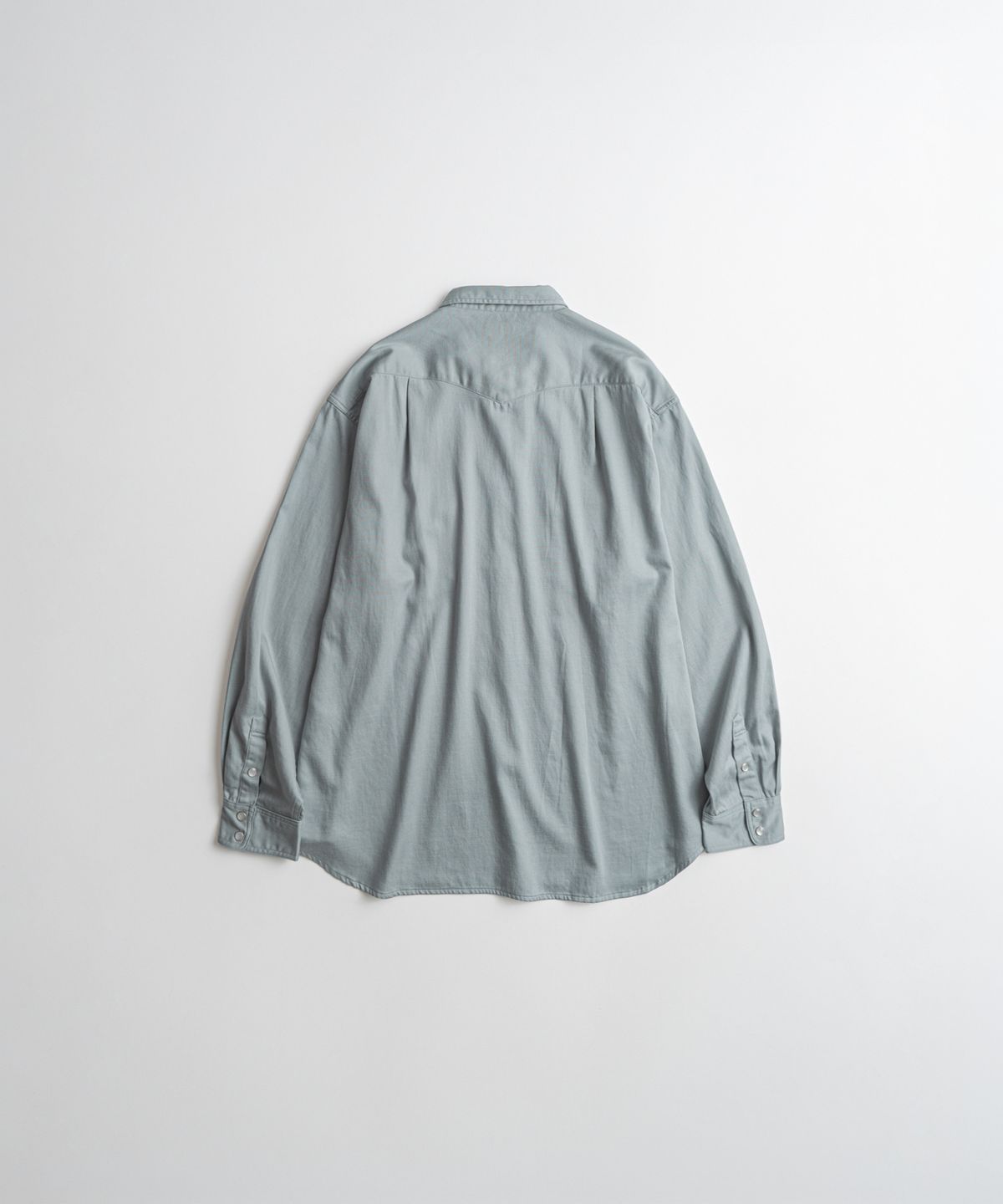 비헤비어(BEHEAVYER) WASHED TENCEL WESTERN SHIRTS dust blue