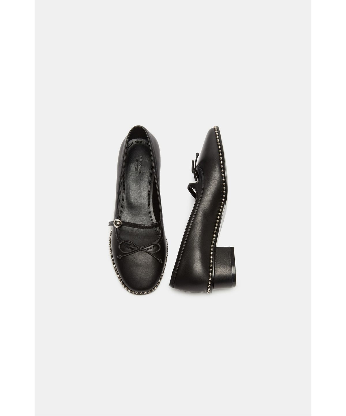 슈콤마보니(SUECOMMA BONNIE) Studded ribbon pumps(black)_DG1DA26504BLK