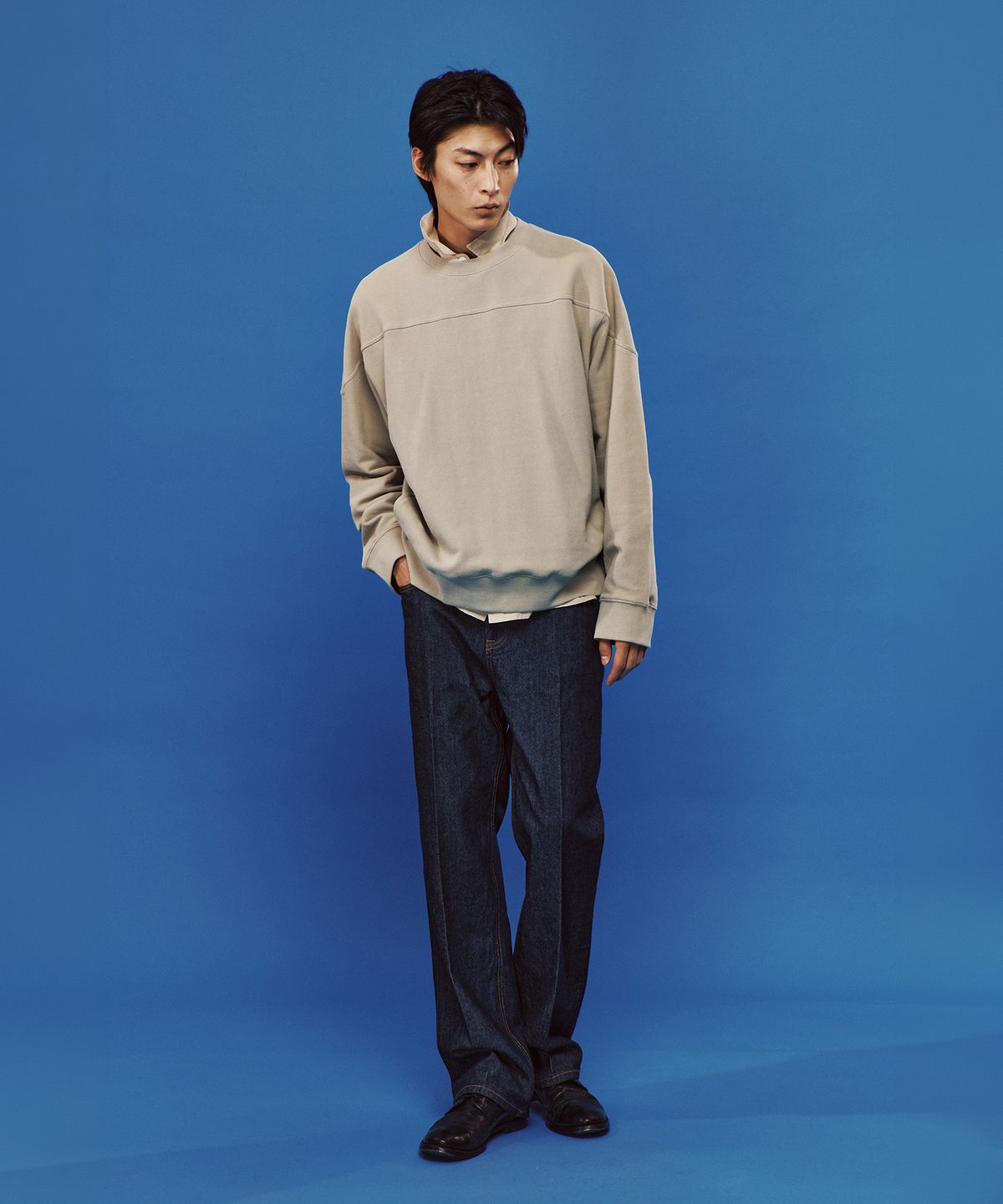 플랙(PLAC) 피케 크루넥 스웻 셔츠 라이트 카키
