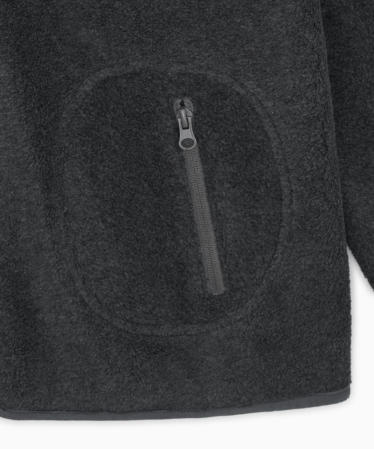 오헤시오(OHESHIO) MINI LOGO FLEECE ZIP-UP, CHARCOAL