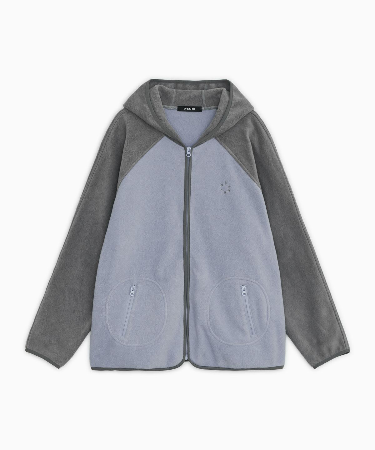 오헤시오(OHESHIO) MINI LOGO FLEECE ZIP-UP, SKY BLUE