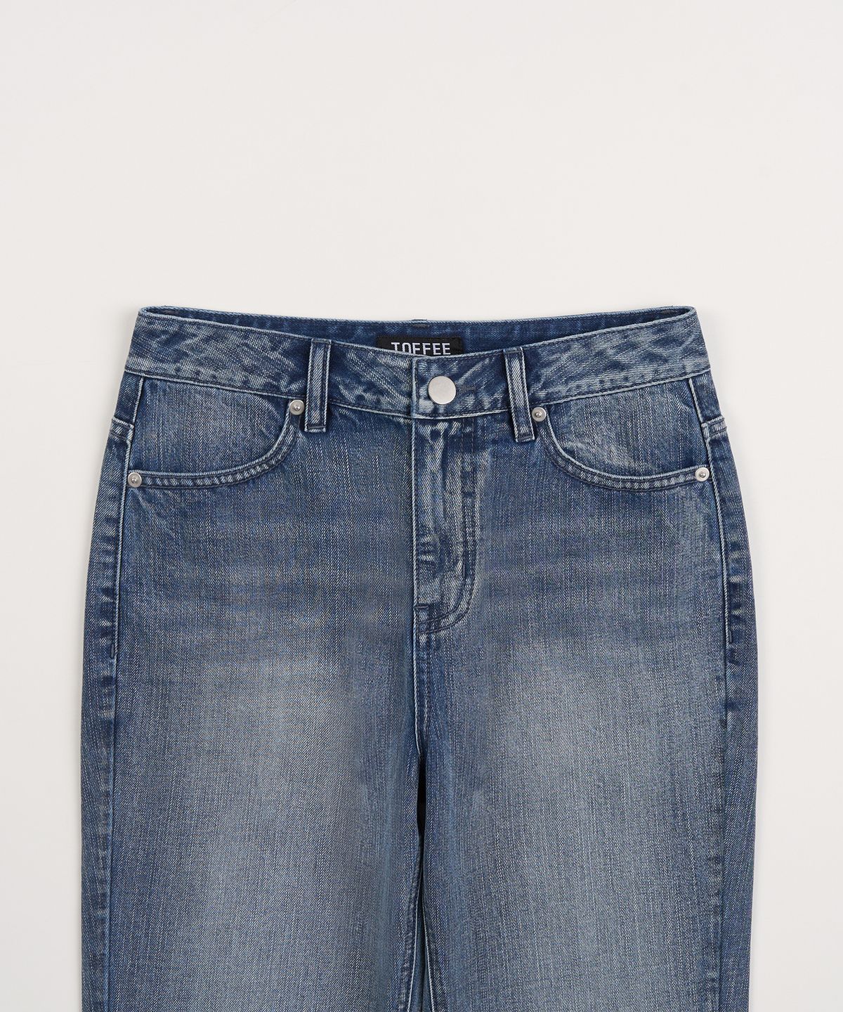 토피 우먼(TOFFEE WOMEN) W 워시드 부츠컷 데님 팬츠 (BLUE)