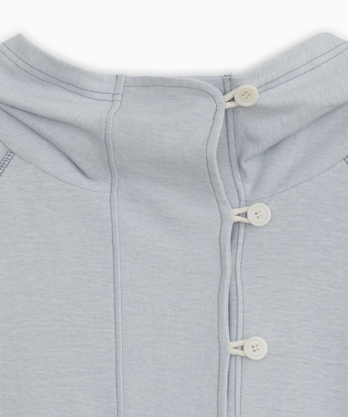 오헤시오(OHESHIO) RAGLAN BUTTON HOODED ZIP-UP, SKY BLUE