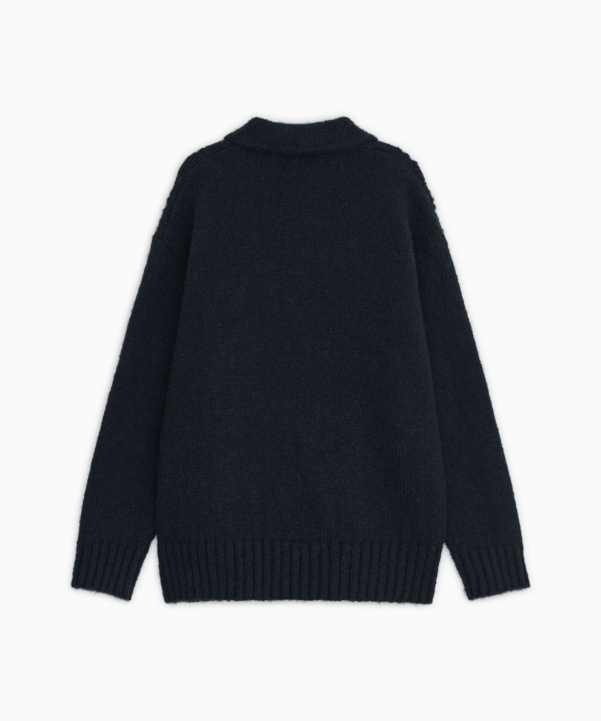 오헤시오(OHESHIO) PUNCHING ROUND COLLAR CARDIGAN, NAVY