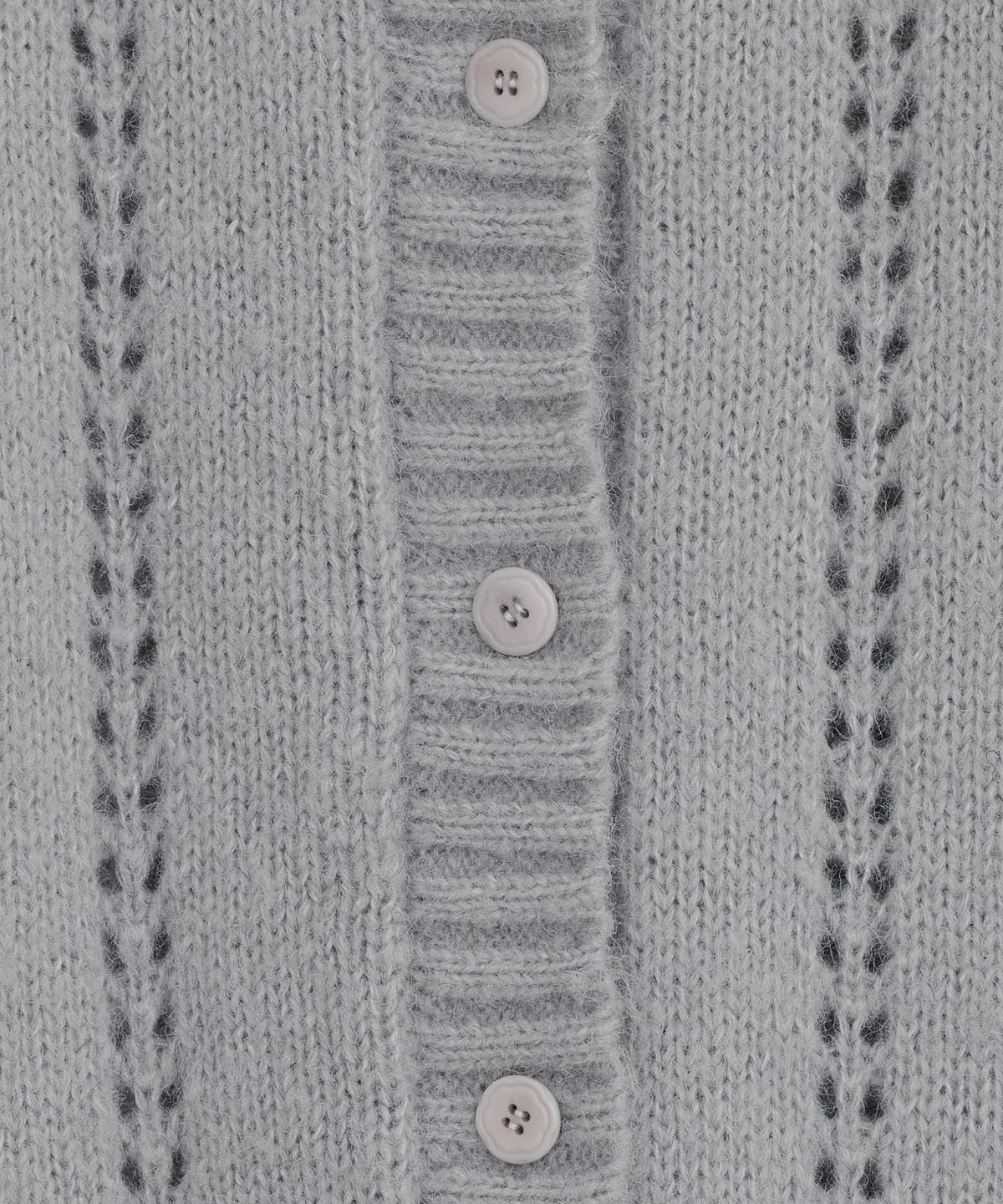 오헤시오(OHESHIO) PUNCHING ROUND COLLAR CARDIGAN, LIGHT GRAY