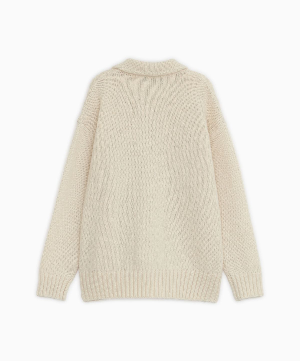 오헤시오(OHESHIO) PUNCHING ROUND COLLAR CARDIGAN, CREAM