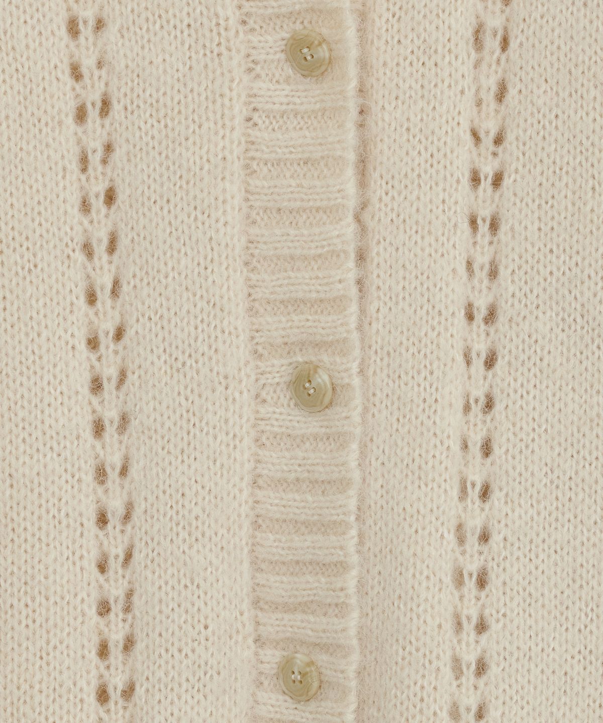 오헤시오(OHESHIO) PUNCHING ROUND COLLAR CARDIGAN, CREAM
