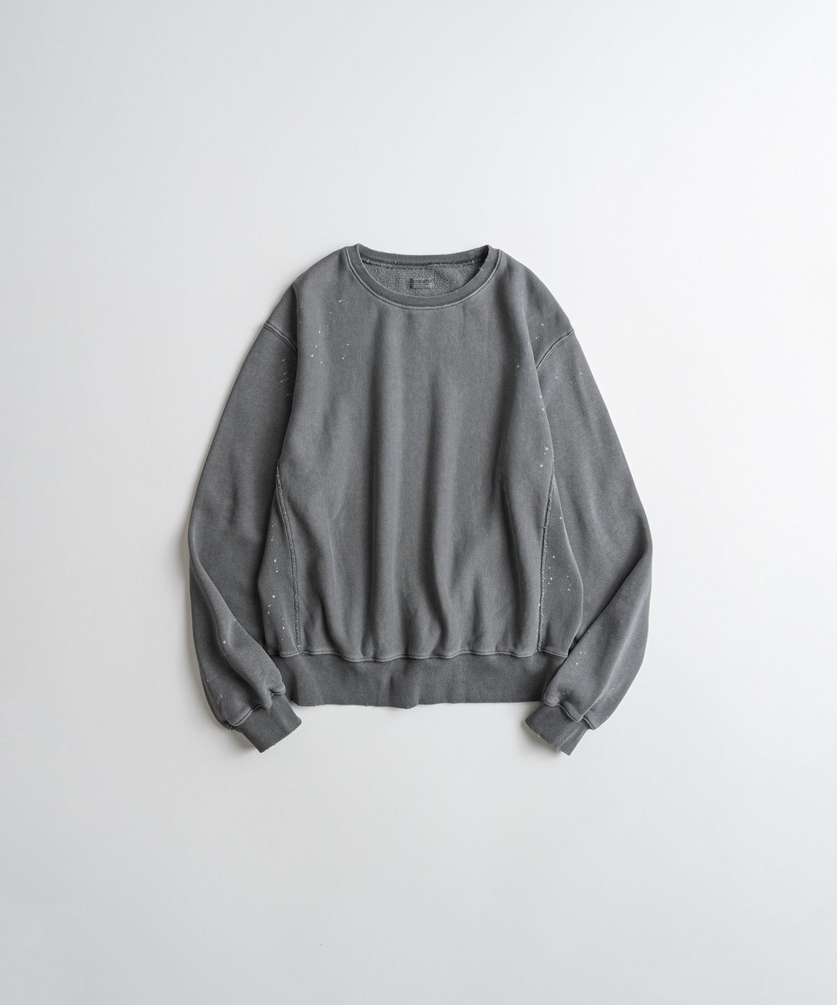 비헤비어(BEHEAVYER) DISTRESSED REVERSEWEAVE SWEAT SHIRTS ash