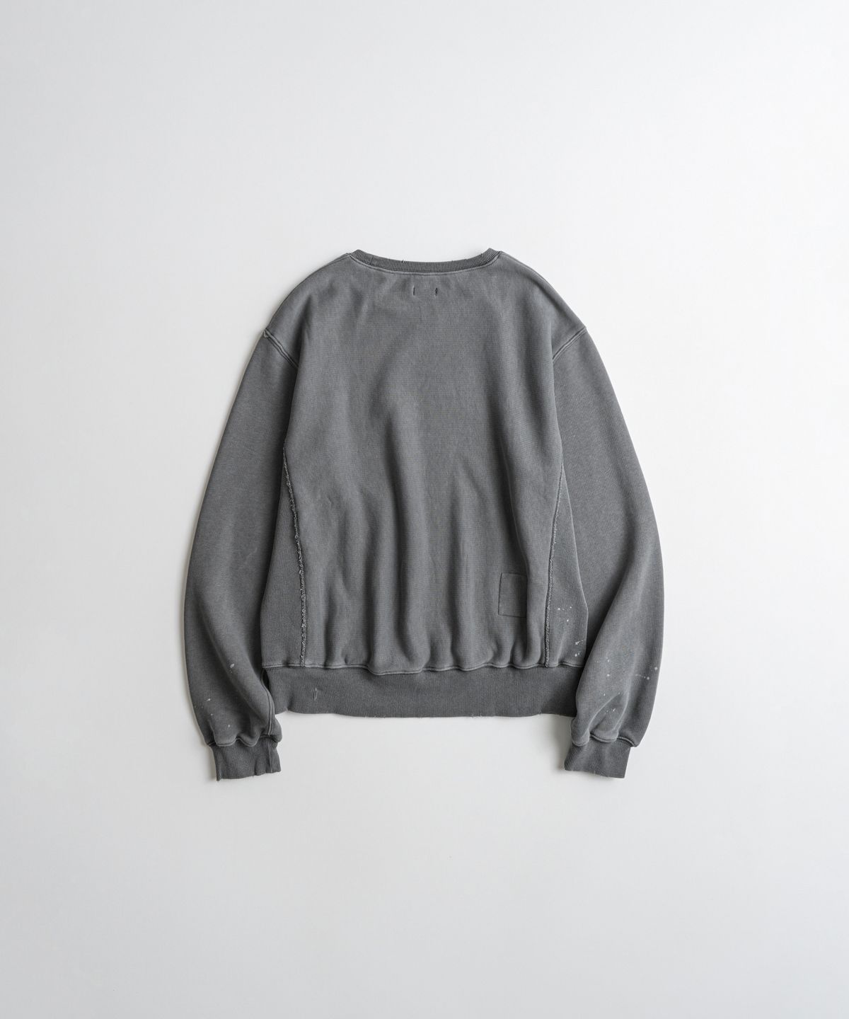 비헤비어(BEHEAVYER) DISTRESSED REVERSEWEAVE SWEAT SHIRTS ash