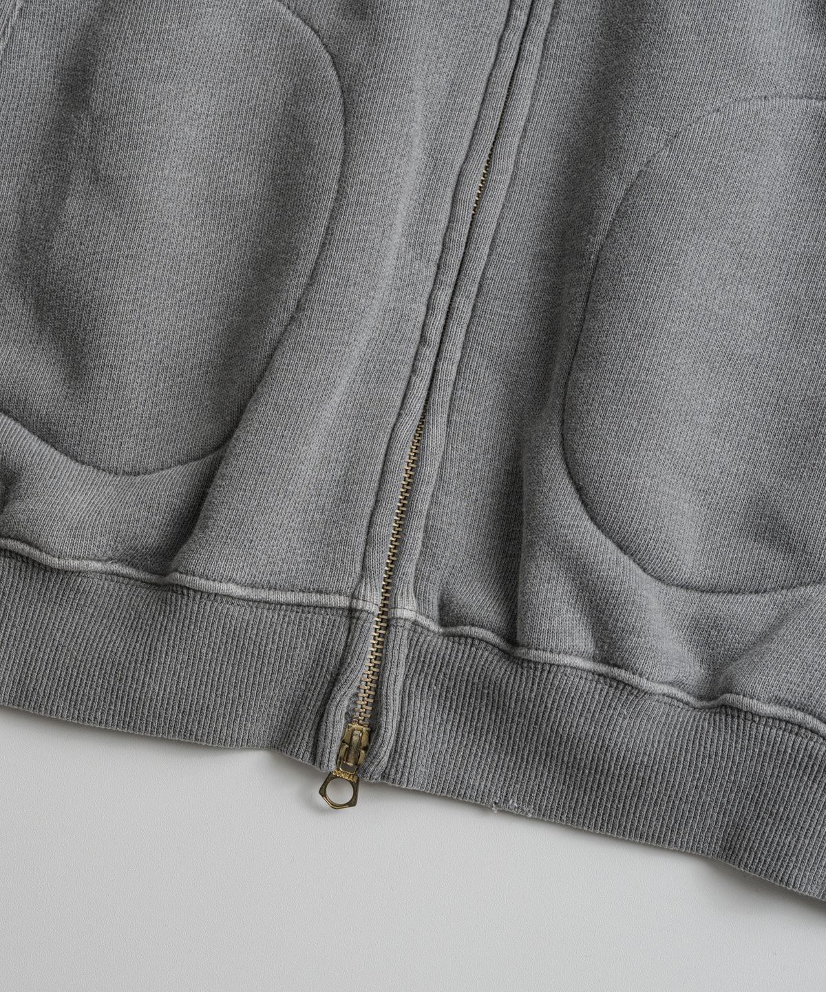 비헤비어(BEHEAVYER) DISTRESSED GLOVE FULL ZIP PARKA ash