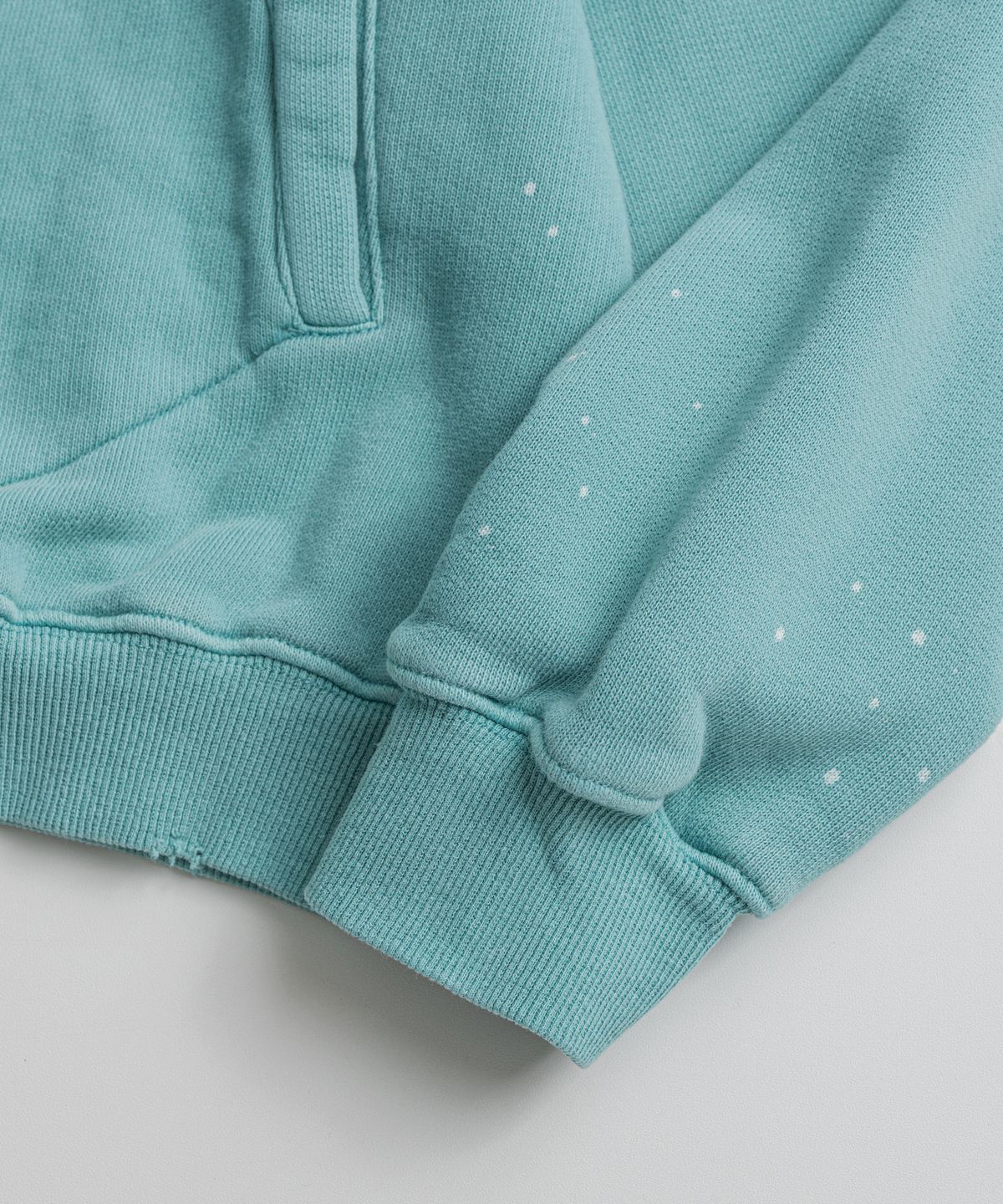 비헤비어(BEHEAVYER) DISTRESSED GLOVE FULL ZIP PARKA aqua