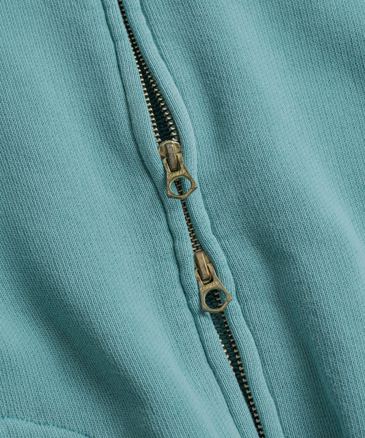 비헤비어(BEHEAVYER) DISTRESSED GLOVE FULL ZIP PARKA aqua