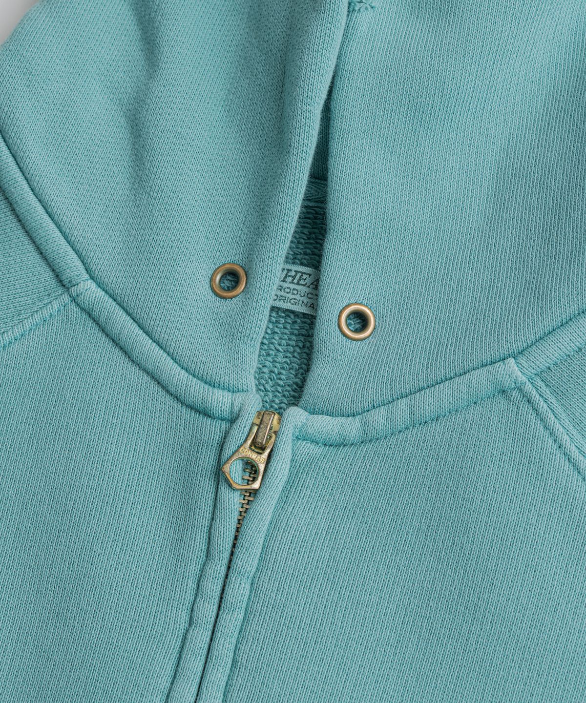비헤비어(BEHEAVYER) DISTRESSED GLOVE FULL ZIP PARKA aqua