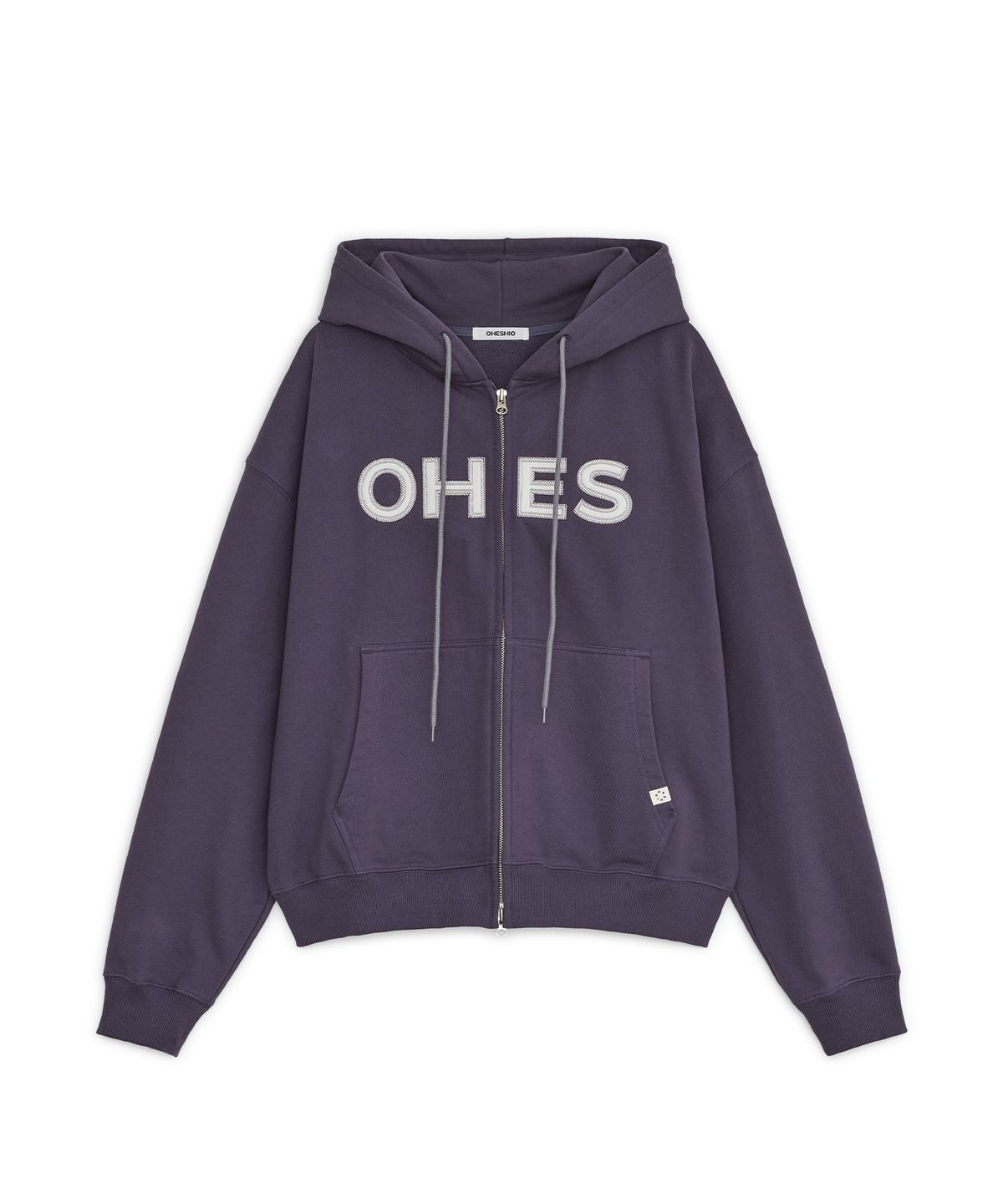 오헤시오(OHESHIO) LOGO PATCH HOODED ZIP-UP, PURPLE
