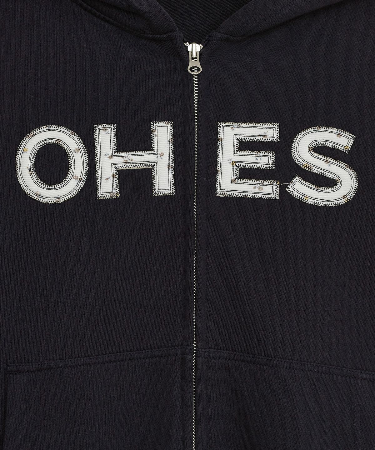 오헤시오(OHESHIO) LOGO PATCH HOODED ZIP-UP, FLORAL NAVY