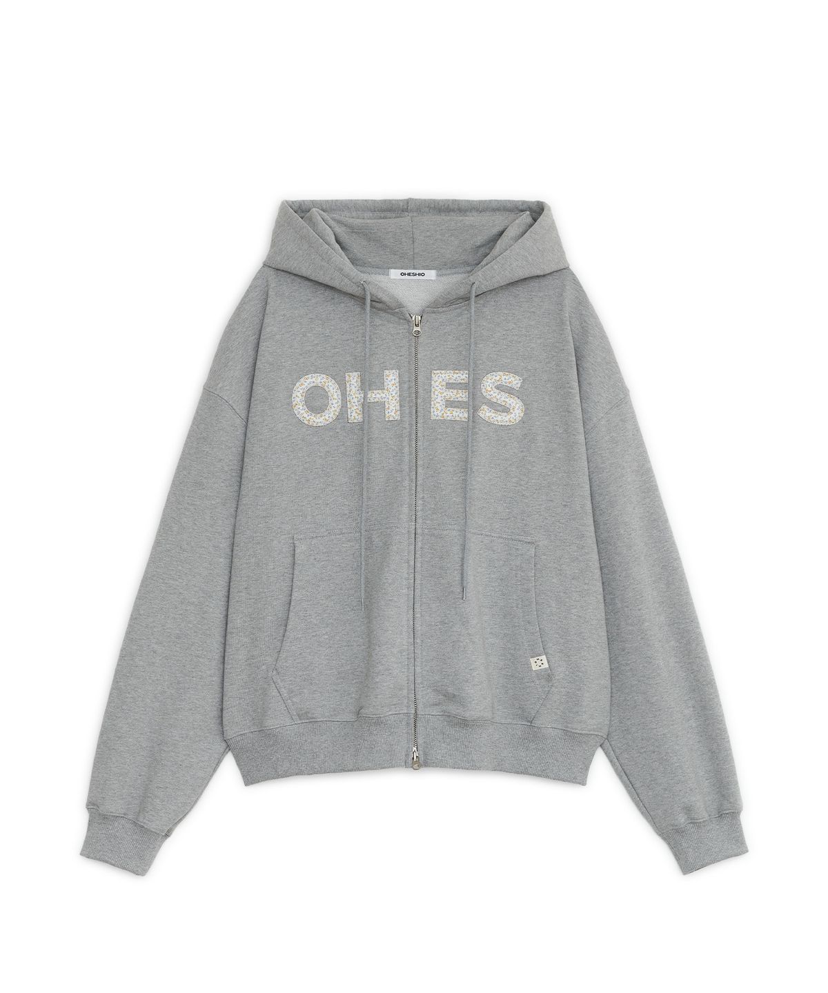 오헤시오(OHESHIO) LOGO PATCH HOODED ZIP-UP, FLORAL MELANGE