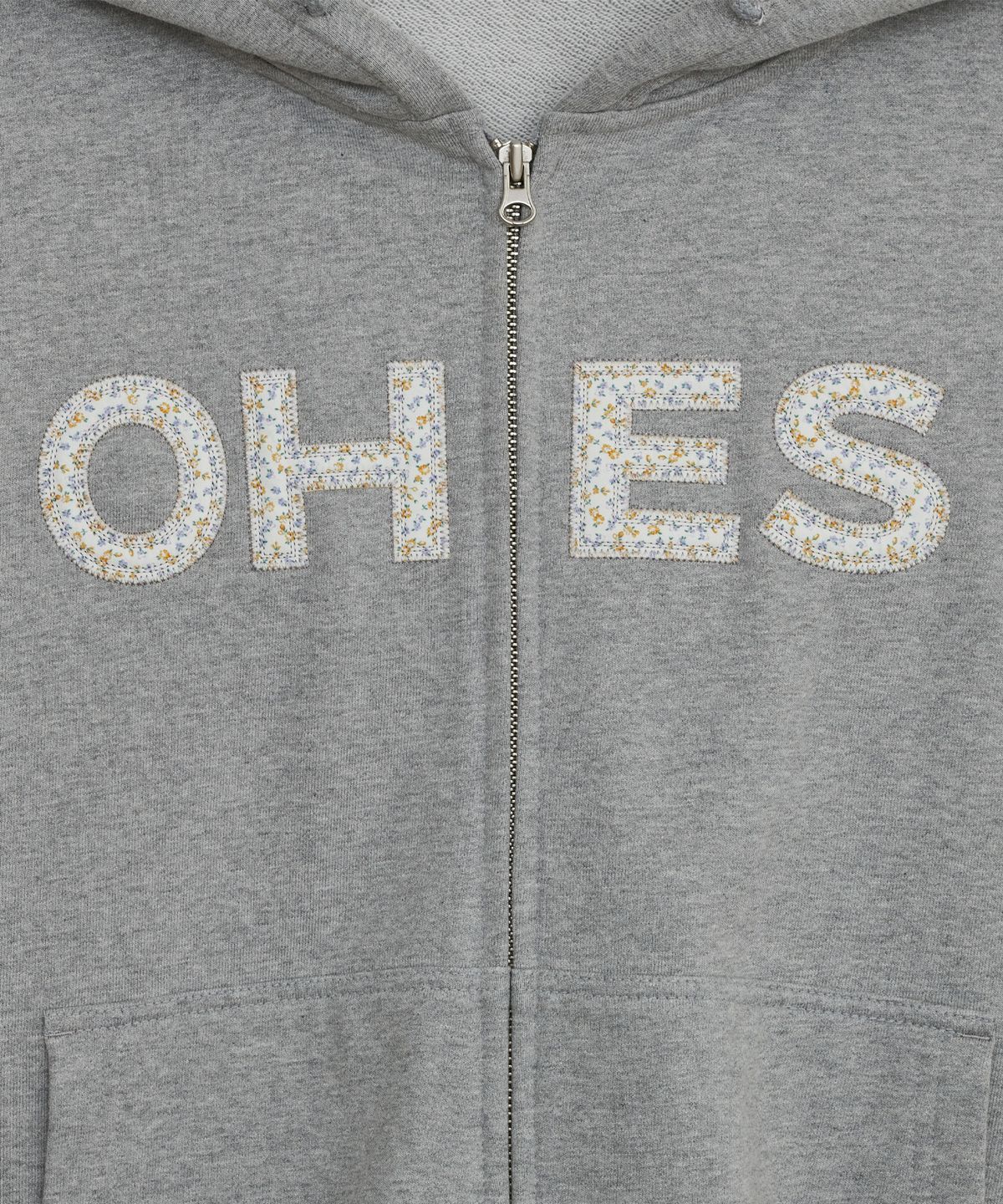 오헤시오(OHESHIO) LOGO PATCH HOODED ZIP-UP, FLORAL MELANGE