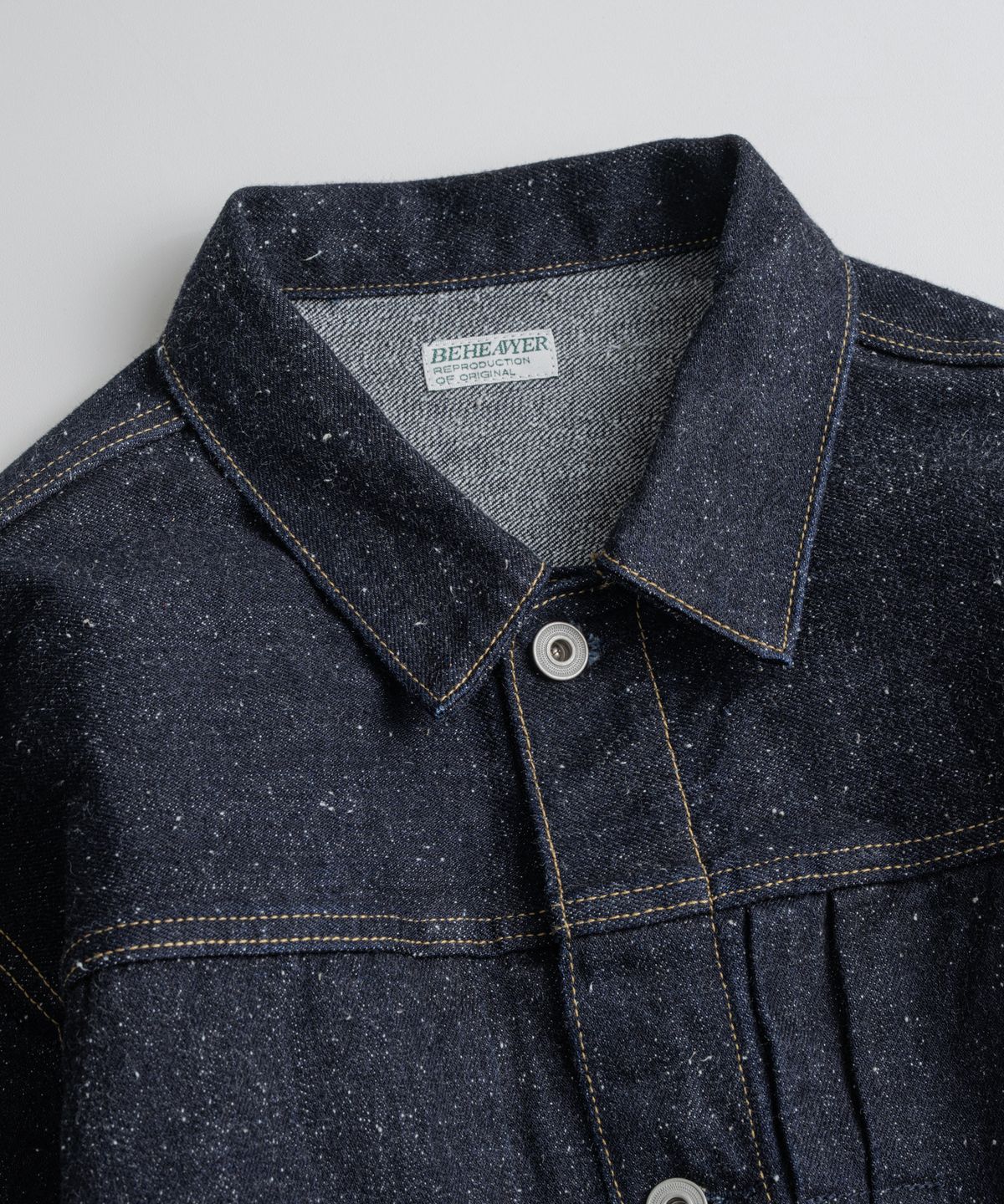 비헤비어(BEHEAVYER) DISTRESSED TYPE-1 DENIM JACKET nep indigo