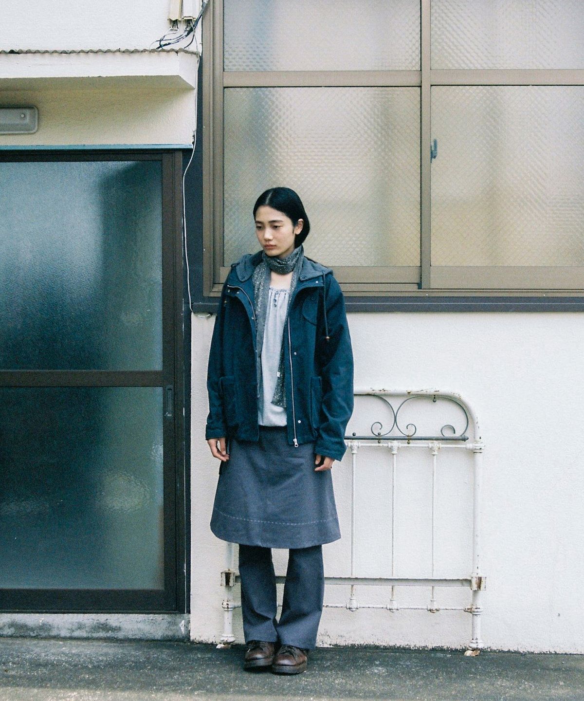 오헤시오(OHESHIO) ROUND POCKET FISHTAIL JACKET, NAVY