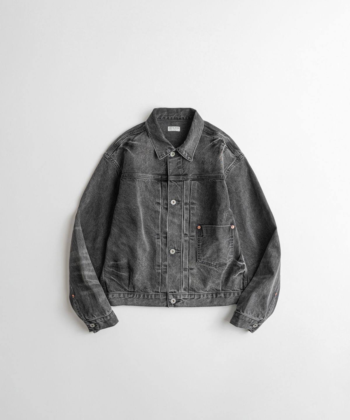 비헤비어(BEHEAVYER) DISTRESSED TYPE-1 DENIM JACKET charcoal