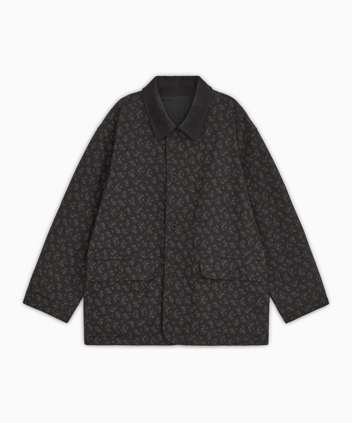 오헤시오(OHESHIO) REVERSIBLE FLORAL COTTON JACKET, CHARCOAL