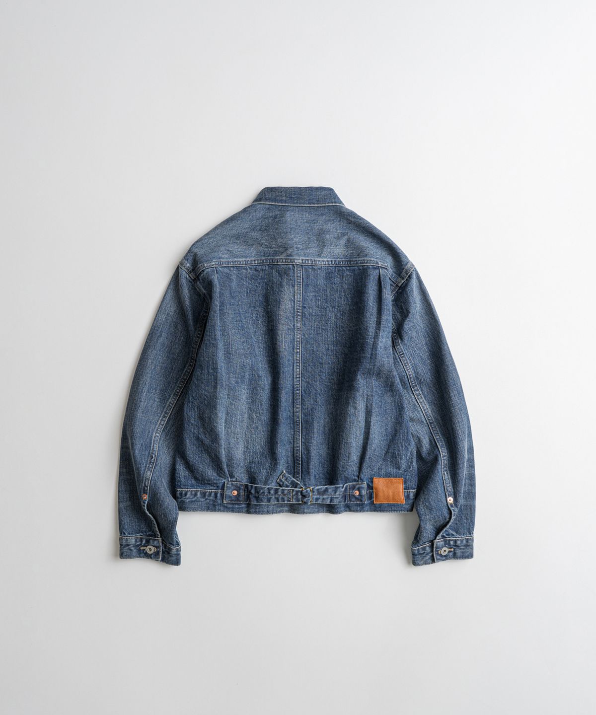 비헤비어(BEHEAVYER) DISTRESSED TYPE-1 DENIM JACKET washed blue