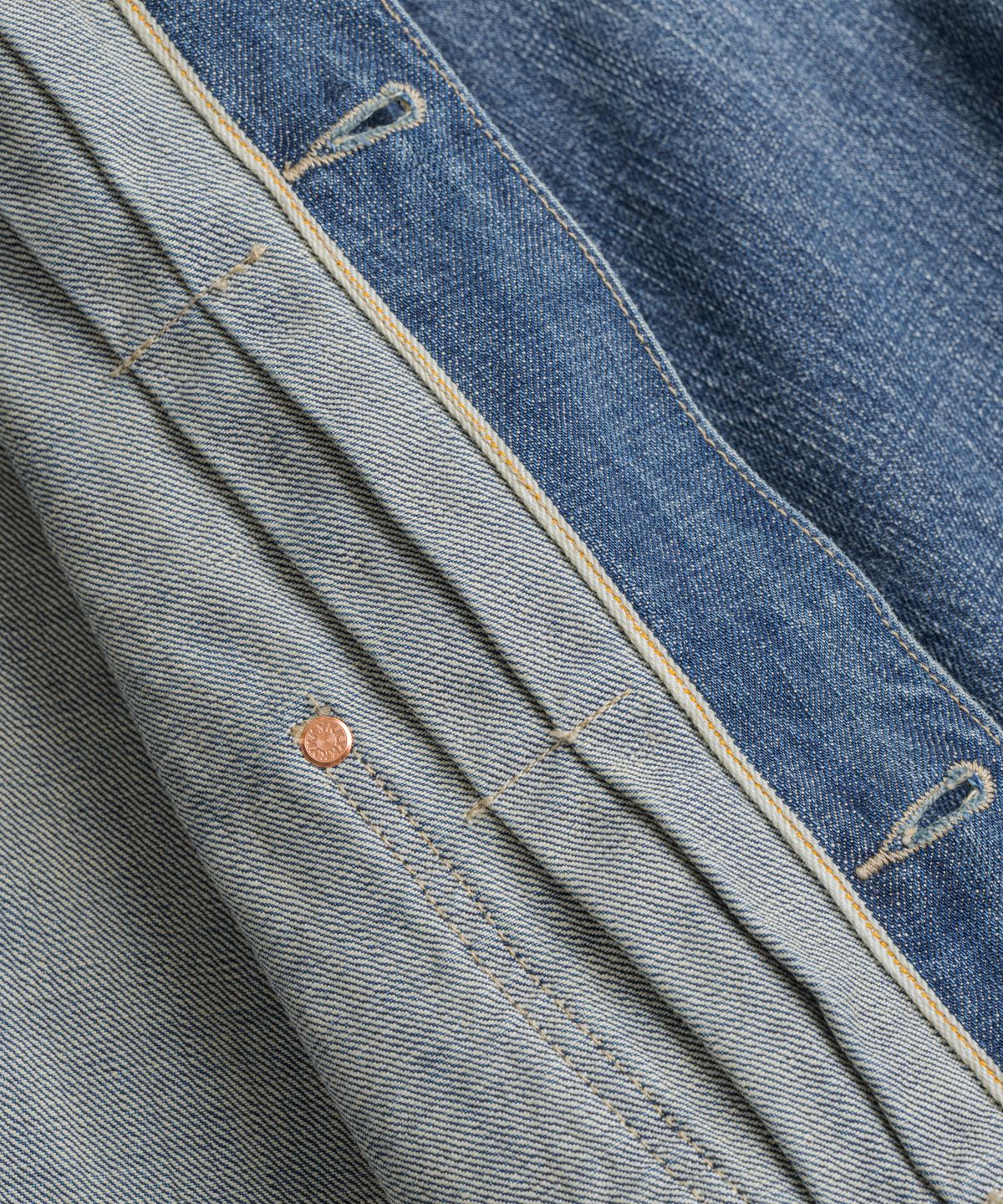 비헤비어(BEHEAVYER) DISTRESSED TYPE-1 DENIM JACKET washed blue
