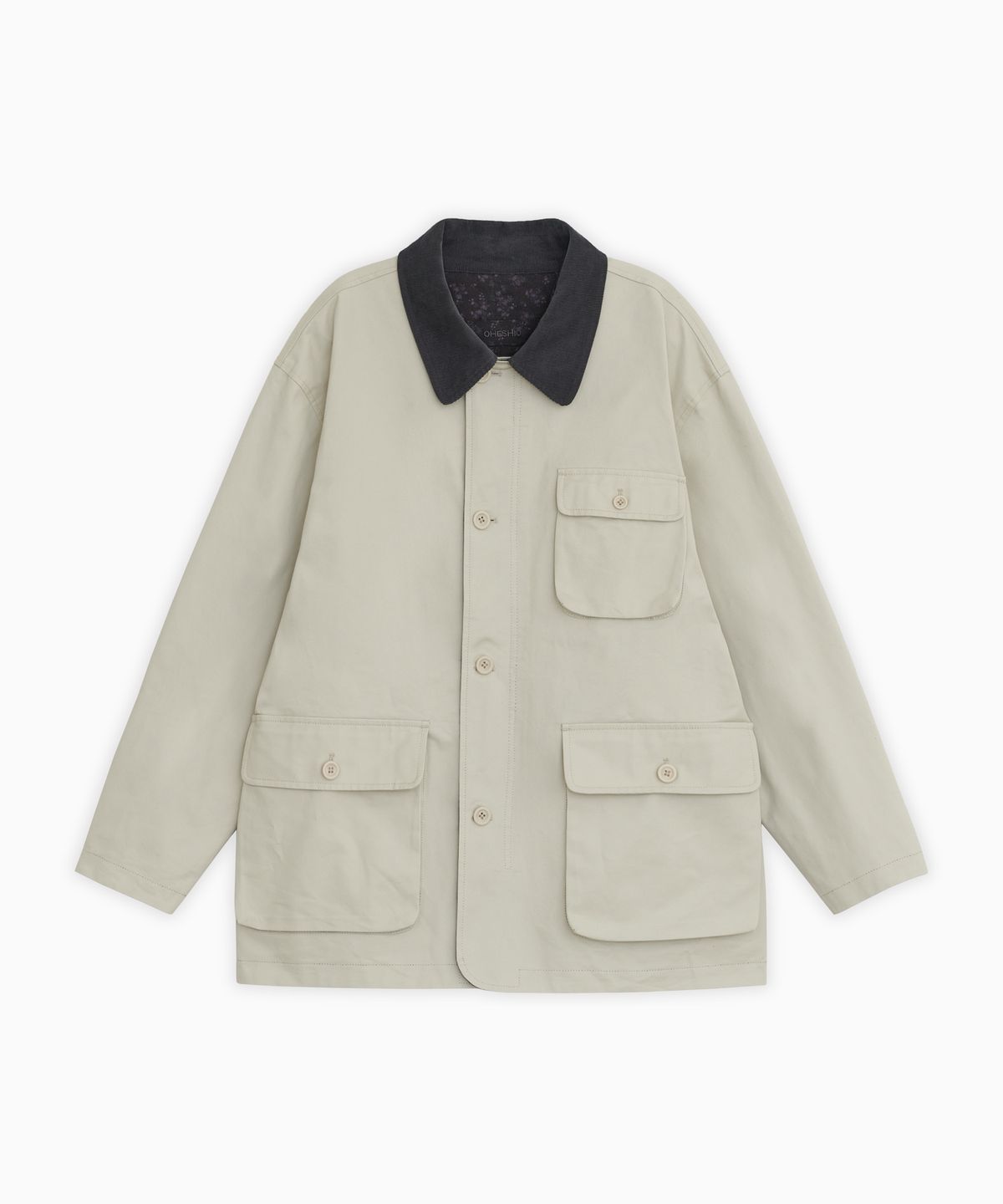 오헤시오(OHESHIO) REVERSIBLE FLORAL COTTON JACKET, BEIGE