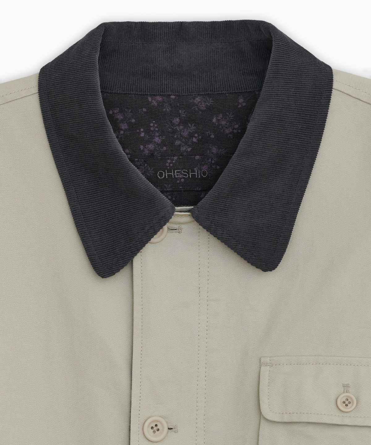 오헤시오(OHESHIO) REVERSIBLE FLORAL COTTON JACKET, BEIGE