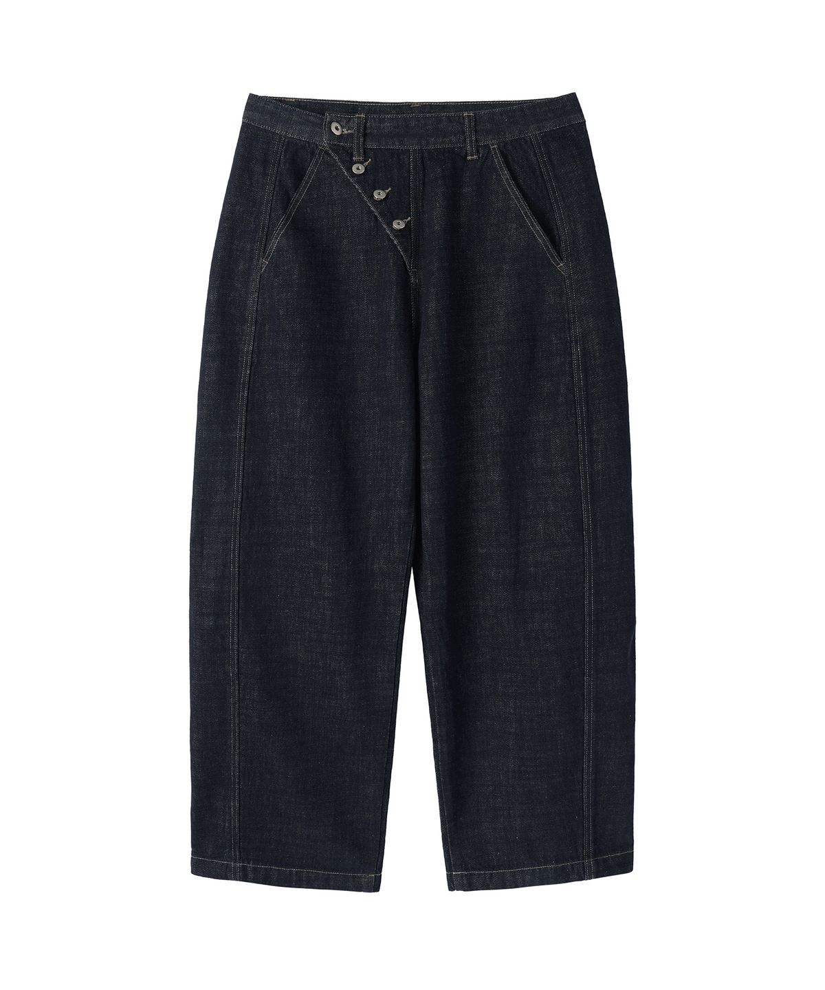 오픈야드(오와이)(OPENYARD(OY)) OBLIQUE WIDE VOLUME PANTS - INDIGO
